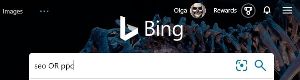 Bing search operators: OR 
