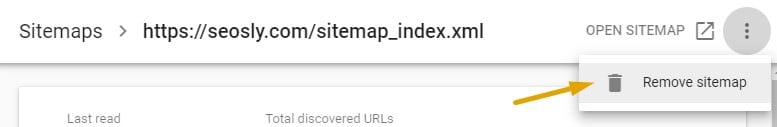 Removing an XML sitemap in Google Search Console