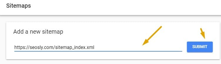 Submitting a new XML sitemap in Google Search Console