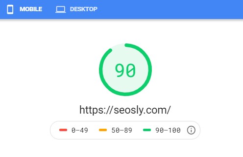 Google PageSpeed Insights results with WP Rocket