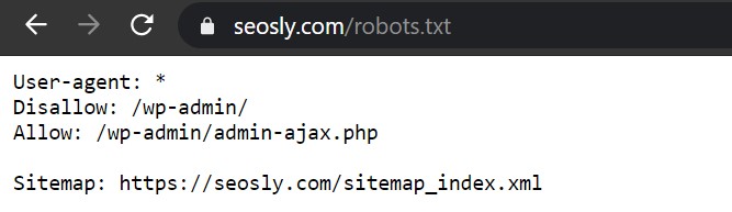 The robots.txt file of seosly.com