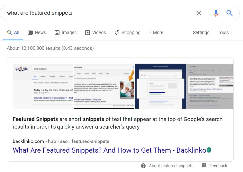 SEO Terms: featured snippets