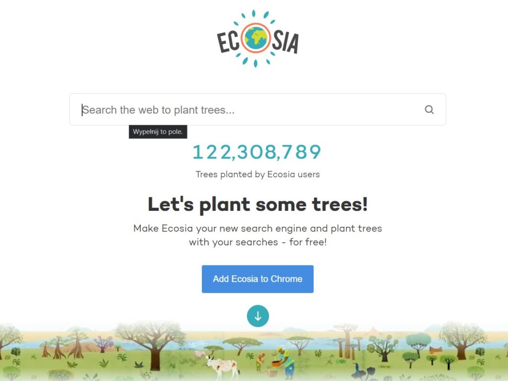 Search engines that don't track: Ecosia