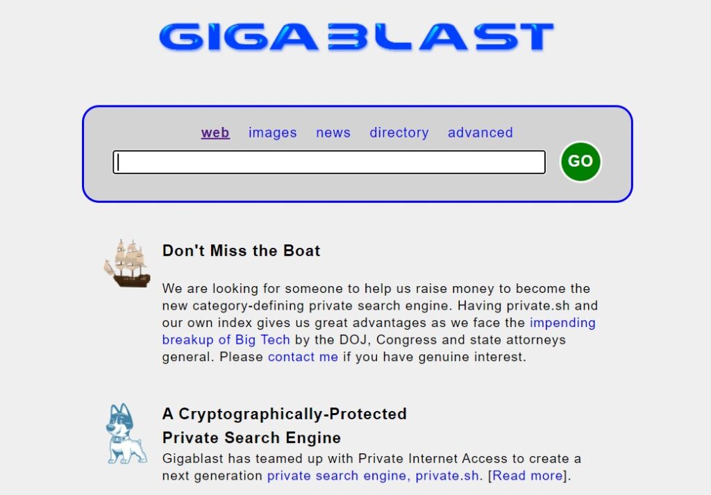 The Gigablast search engine