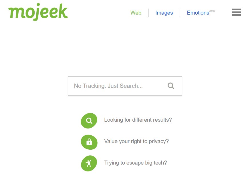 The Mojeek privacy search engine