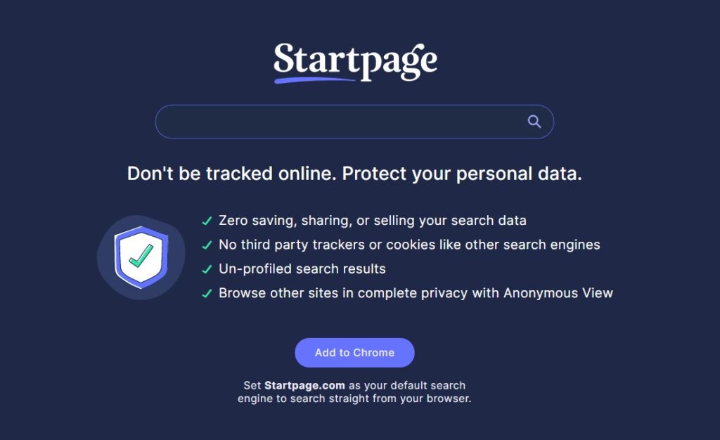 Search engines that do not track: StartPage