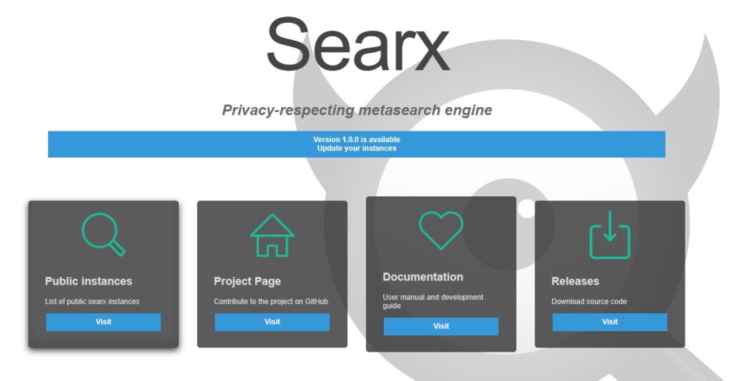 Search engines other than Google: SearX