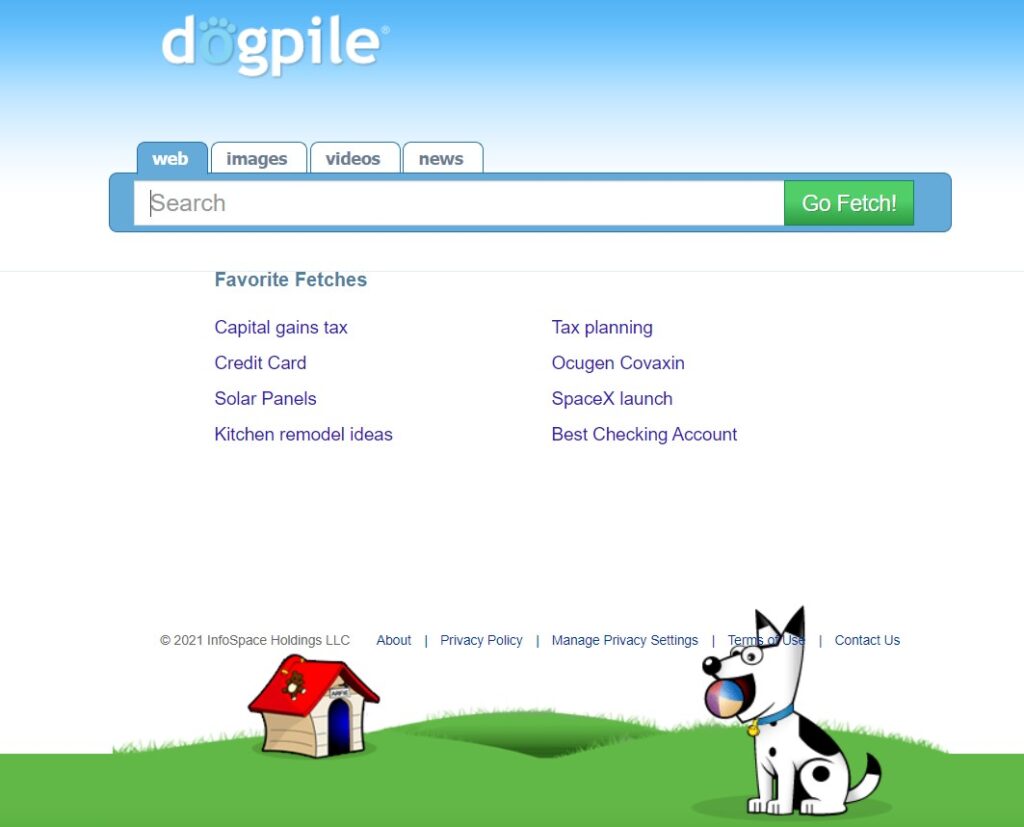Search engines besides Google: Dogpile
