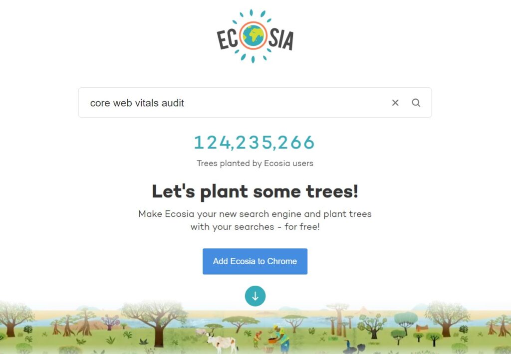 Search engines other than Google: Ecosia