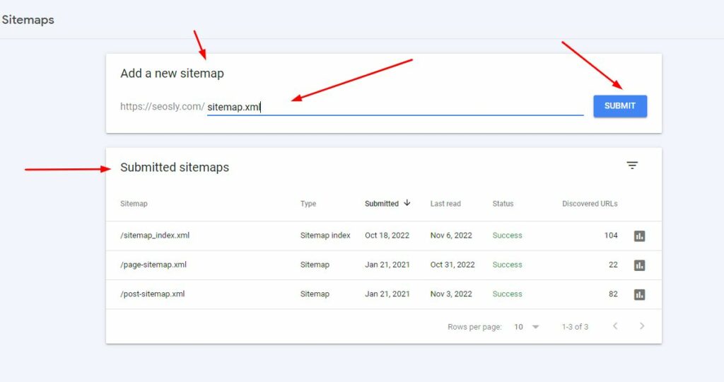 Adding a sitemap to Google Search Console