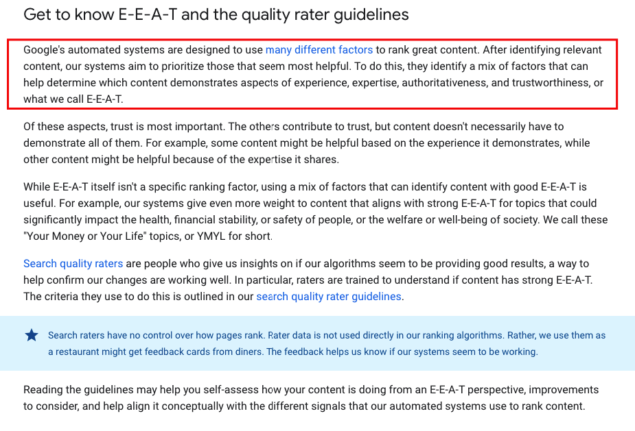 E-E-A-T and Google indexing