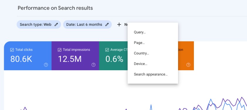 google search console filters
