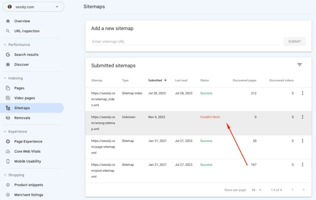 Removing a sitemap from Google Search Console