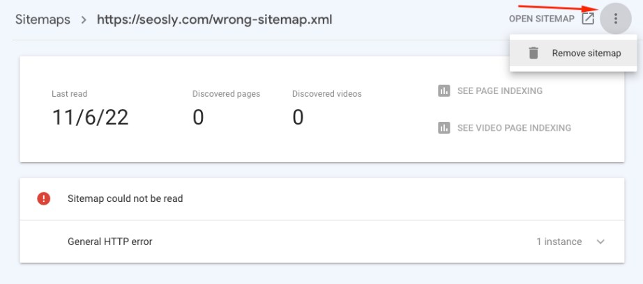 How to remove a sitemap from Google Search Console