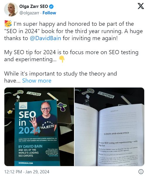 SEO consultant of the SEO in 2024 project by Majestic