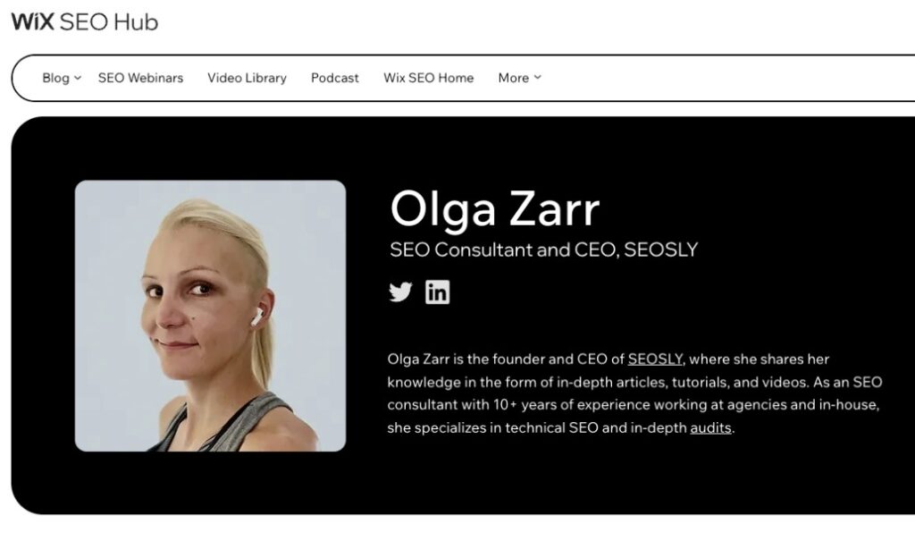 Olga on Wix