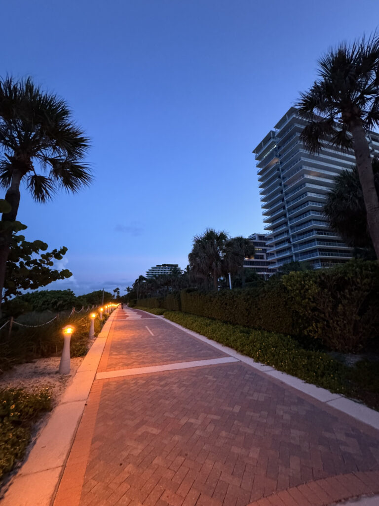 Miami beach at night