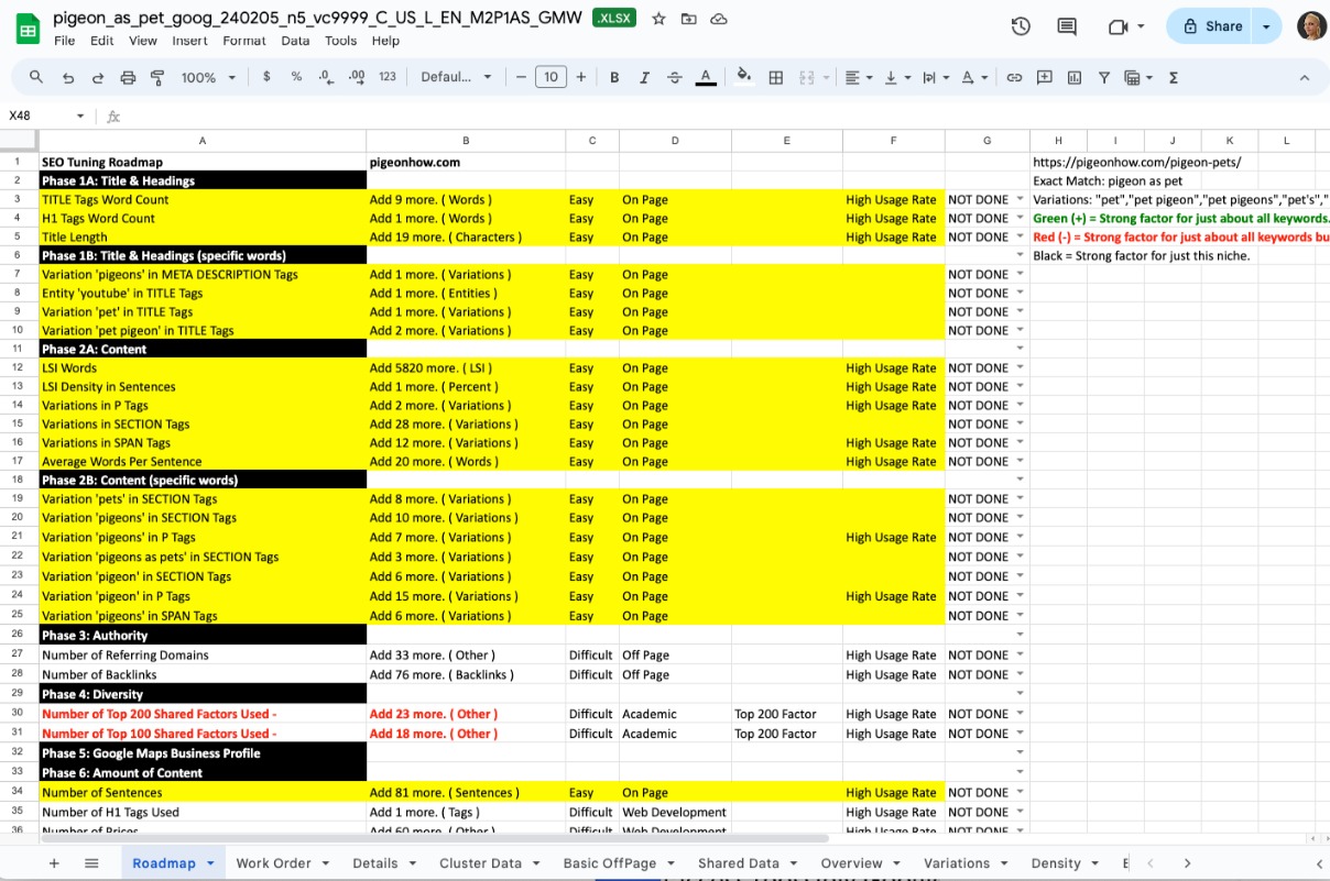 Cora SEO tool report example
